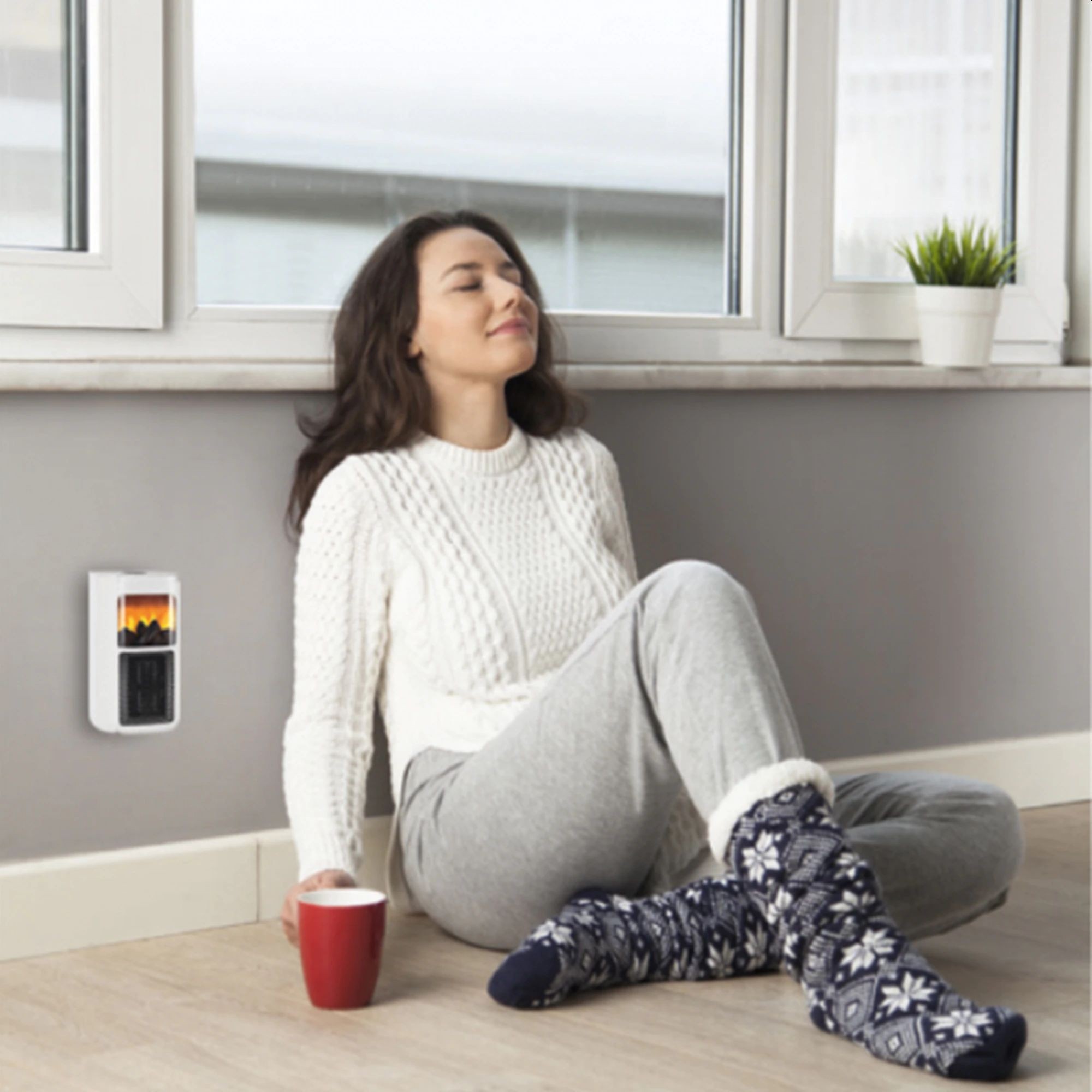 Radiator ceramic portabil, 400W, efect de flacara, timer - imagine 6